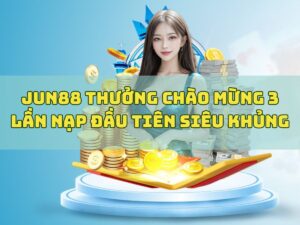 jun88 thuong chao mung 3 lan nap dau tien