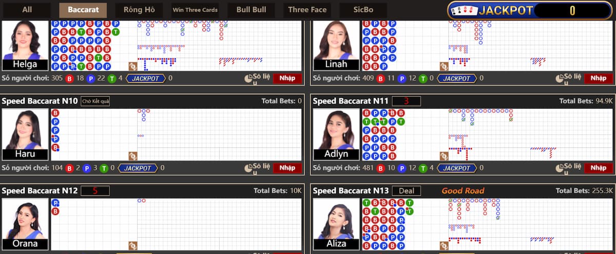 Baccarat Vnloto - Game bài ăn tiền đẳng cấp nhất tại casino Vnloto 2 Chọn bàn chơi Baccarat Vnloto