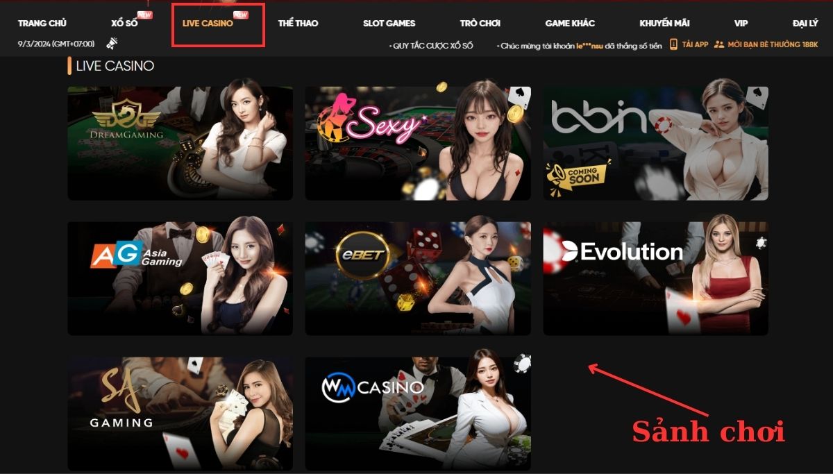 Baccarat Vnloto - Game bài ăn tiền đẳng cấp nhất tại casino Vnloto 1 Chọn sảnh chơi Baccarat Vnloto