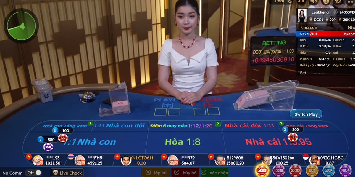 Baccarat Vnloto - Game bài ăn tiền đẳng cấp nhất tại casino Vnloto 3 Đặt cược Baccarat